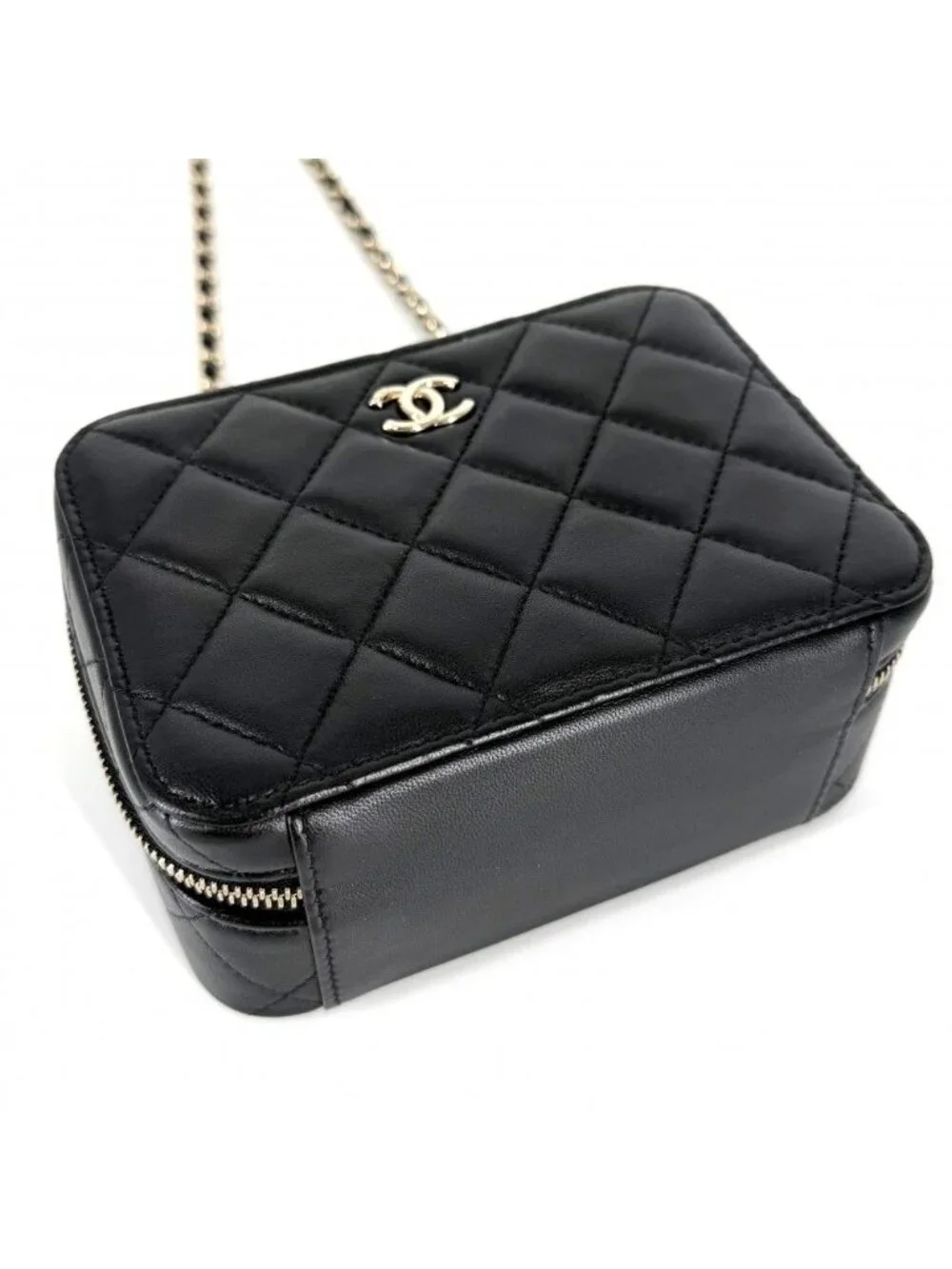 Chanel Shoulder Bag Quilted Mini Logo Chain Crossbody CC Small Lambskin Black
